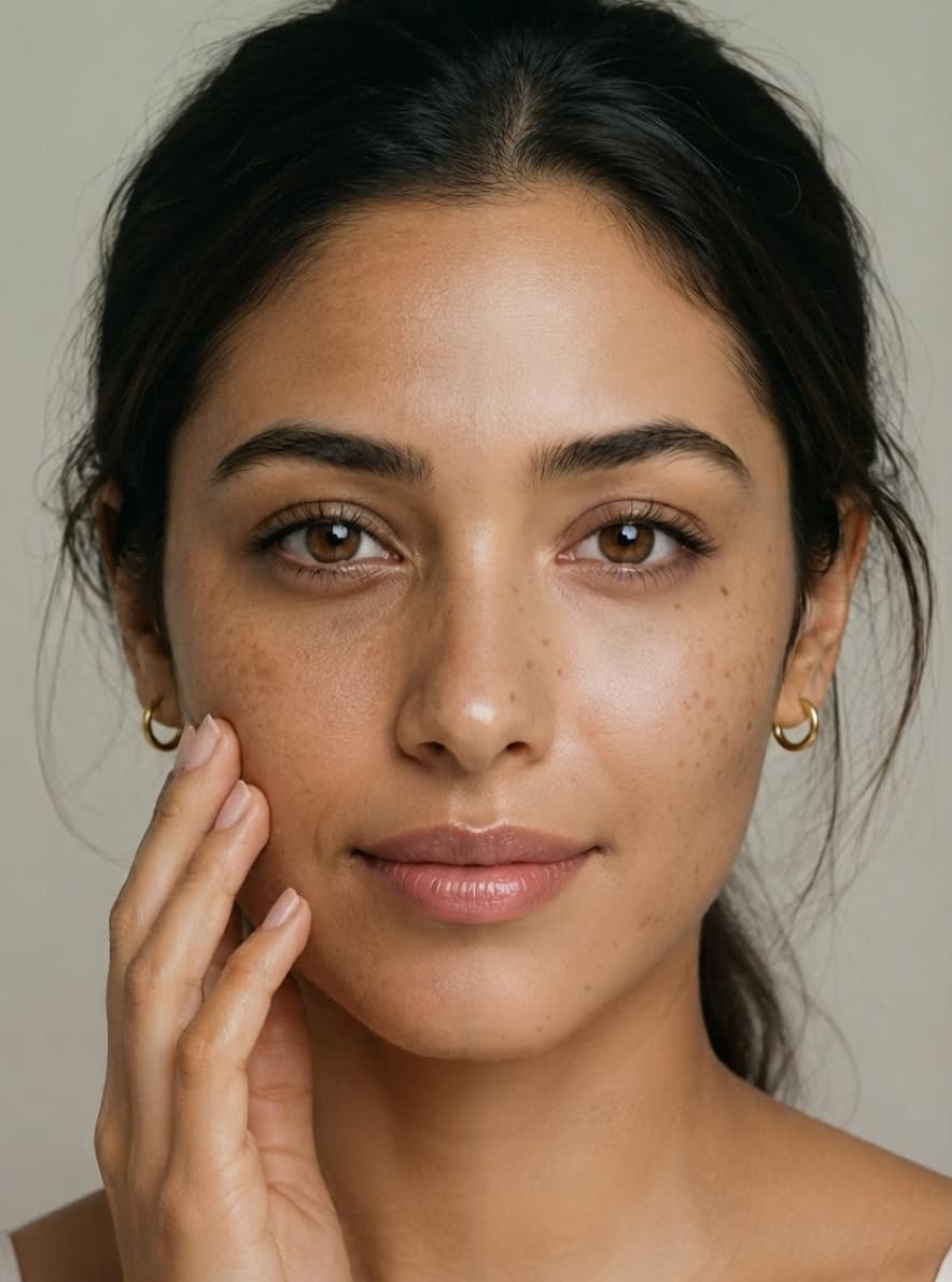 Skin comparison showing treatment results (Before)