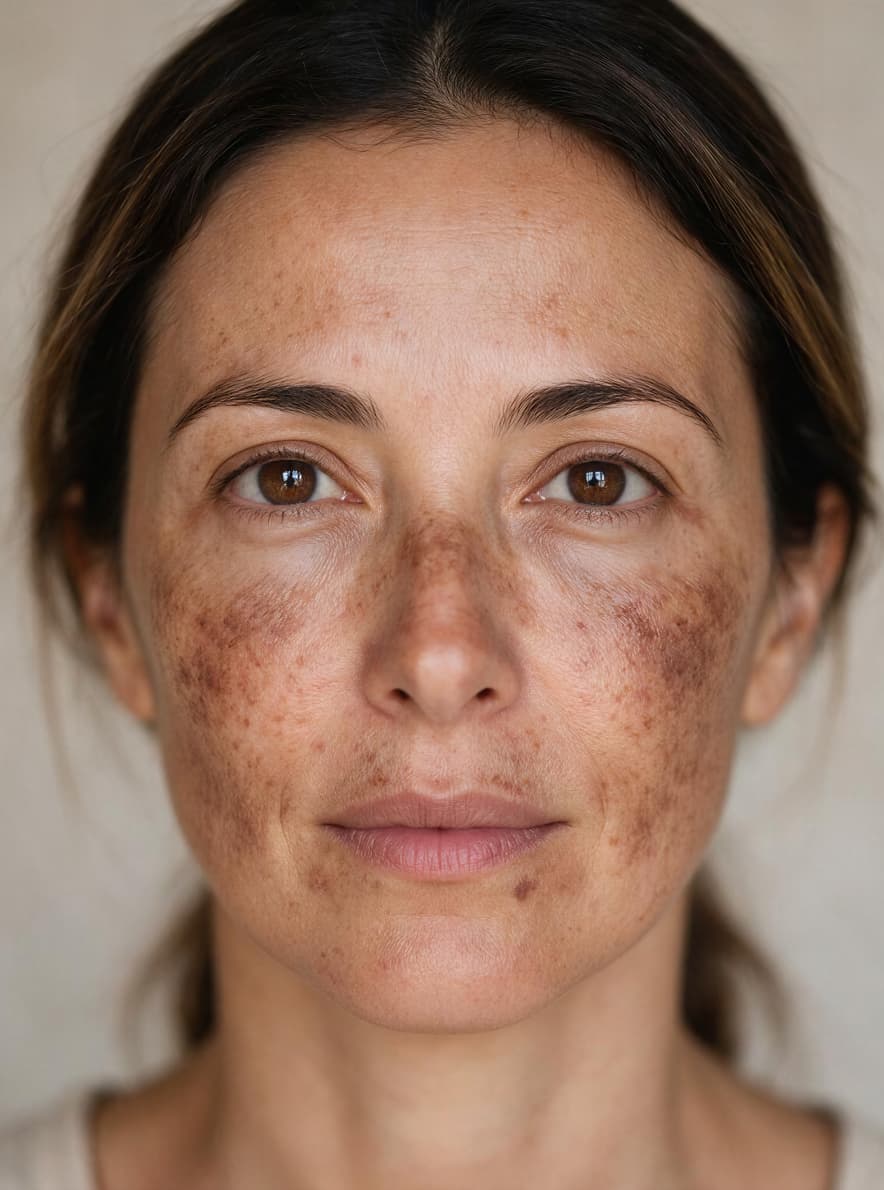 Skin comparison showing treatment results (Before)